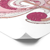 Chique Roze MUSIC IN PINK Modern Design Poster (Hoek)