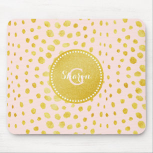Chique roze nepgoud glinsterende cheetah print mon muismat