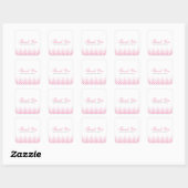 Chique roze ombre chevrons vierkante sticker (Vel)