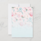 Chique roze ombre Franse tuin bloemenbruiloft RSVP Kaartje (Achterkant)