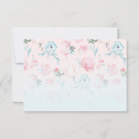 Chique Roze Ombre Franse Tuin Bloemige Bruiloft RSVP Kaartje (Achterkant)