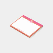 Chique Roze Oranje Geometrisch Modern Monogram Post-it® Notes (Schuin)