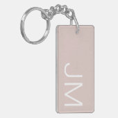 Chique Roze Oversized Monogram Initiaal Sleutelhanger (Voorkant Links)