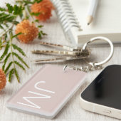 Chique Roze Oversized Monogram Initiaal Sleutelhanger (Voorkant Rechts)