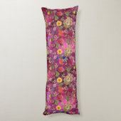 Chique roze paarse bloemen monogram bloemmotief lichaamskussen (Achterkant (Verticaal))