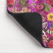 Chique roze paarse bloemen monogram bloemmotief muismat (Hoek)