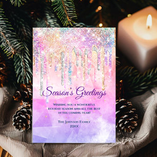 Chique roze paarse druppels glitter nieuwjaar kers