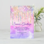 Chique roze paarse druppels glitter nieuwjaar kers (Staand voorkant)