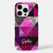 Chique roze paarse grijs geometrisch Case-Mate iPhone case (Achterkant)
