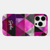 Chique roze paarse grijs geometrisch Case-Mate iPhone case (Achterkant (horizontaal))