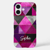 Chique roze paarse grijs geometrisch Case-Mate iPhone case (Achterkant)