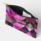 Chique roze paarse grijs geometrisch etui (Open)