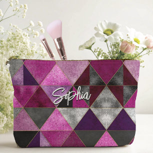 Chique roze paarse grijs geometrisch etui