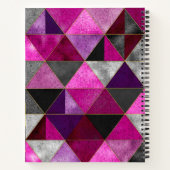 Chique roze paarse grijs geometrisch notitieboek (Achterkant)
