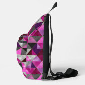 Chique roze paarse grijs geometrisch sling bag (Rechts)