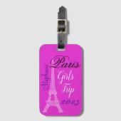 Chique roze Parijs Eiffeltoren Meisjes Trip Bagagelabel (Voorkant (verticaal))