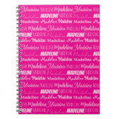 Chique Roze Personalized Meisjesnaam Collage Notitieboek (Voorkant)