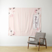 Chique Roze & Perzik Bloem Achtergrond voor Fotogr Wandkleed (In Situ (horizontaal))