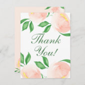Chique Roze Perzik Bloemige Dankjewel Briefkaart (Voorkant / Achterkant)