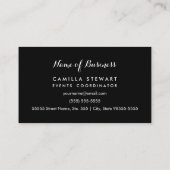 Chique roze pioenrozen bloemenstrepen Event Planne Visitekaartje (Achterkant)