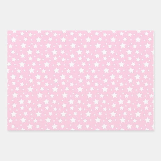 Chique roze polka stippen wit gestreept inpakpapier vel (Voorkant 3)