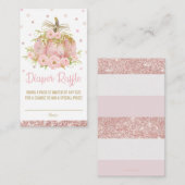 Chique Roze Pompoen Baby shower Meisje Luier Raffl Informatiekaartje (Voorkant / Achterkant)