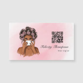 Chique roze QR-code voor haarstylist (Voorkant)