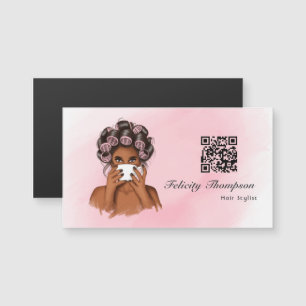 Chique roze QR-code voor haarstylist