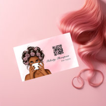 Chique roze QR-code voor kapper