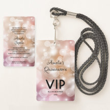 Chique Roze Quinceañera Uitnodiging VIP Pas