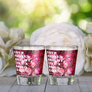 Chique Roze Retro Disco Ballen Huwelijk Nieuwgetro Shot Glas