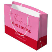Chique Roze Rood Script Verjaardag Bedankt Groot Cadeauzakje (Achterkant Gekanteld)