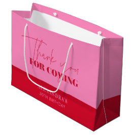 Chique Roze Rood Script Verjaardag Bedankt Groot Cadeauzakje