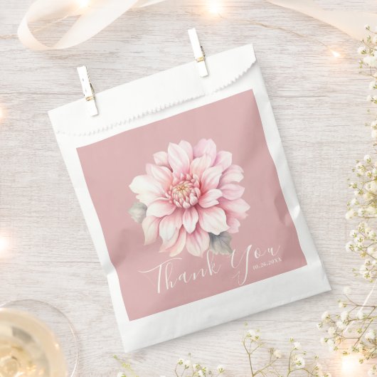 Chique Roze Roos  Bedankzakje (Geknipt)