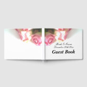 Chique roze roos bloem boeket bruiloft gastenboek (Volledig)