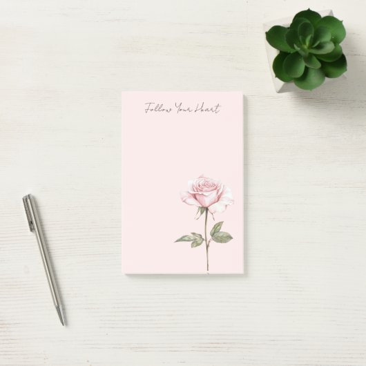 Chique Roze Roos Bloem Post-it® Notes (Kantoor)
