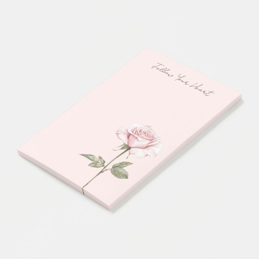 Chique Roze Roos Bloem Post-it® Notes (Schuin)