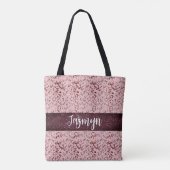 Chique roze roos blush glitterig marmer gepersonal tote bag (Achterkant)