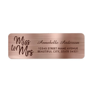 Chique Roze Rose Gold Metal Folie Sparkle Miss to  Etiket