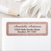 Chique roze rose goud glitter sparkle gepersonalis etiket (Insitu)