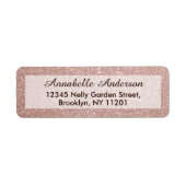Chique roze rose goud glitter sparkle gepersonalis etiket (Voorkant)