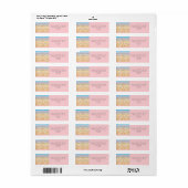 Chique Roze Roze Strand Bruiloft 2 Hart Zand Etiket (Full Sheet)