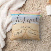 Chique Roze Roze Strand Koppels Harten Zand  Kussen (Deken)