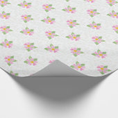 Chique roze Rozen, getextureerd wit inpakpapier (Hoek)