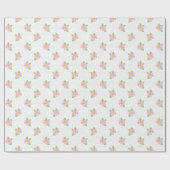 Chique roze Rozen, getextureerd wit inpakpapier (Vlak)