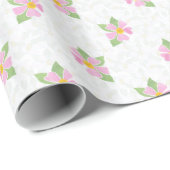 Chique roze Rozen, getextureerd wit inpakpapier (Rol Hoek)