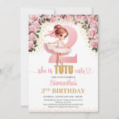 Chique roze rozen gouden ballerina meisje 2e verja kaart (Voorkant)