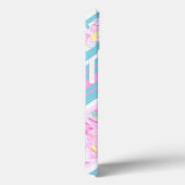 Chique roze rozen, turquoise strepen: iPad Case (Achterkant / Rechts)