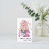 Chique Roze Schoonheid Mode Visitekaartje (Staand voorkant)