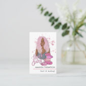 Chique Roze Schoonheid Mode Visitekaartje (Staand voorkant)